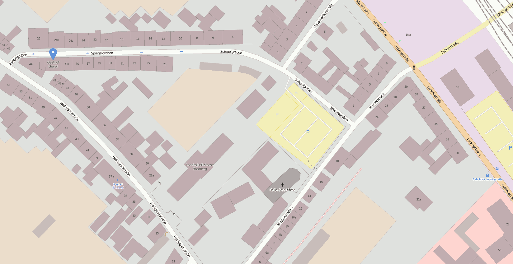 Openstreetmap-Karte von der Umgebung des Backspace